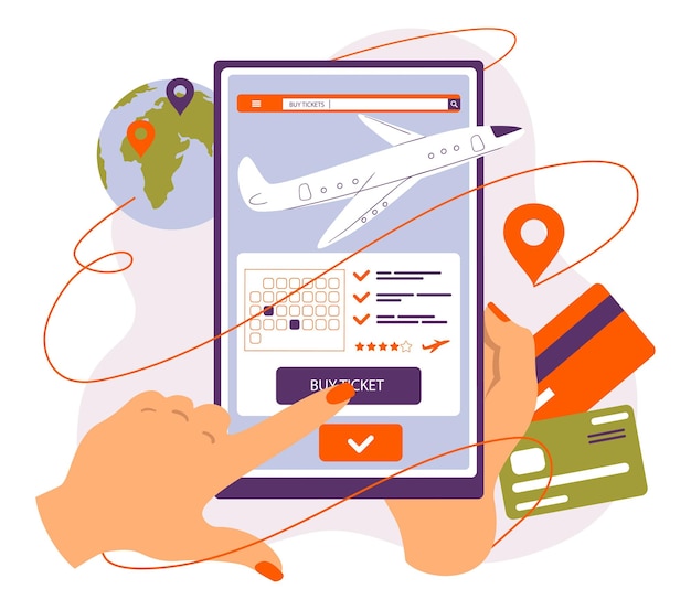 Vector buying plane tickets