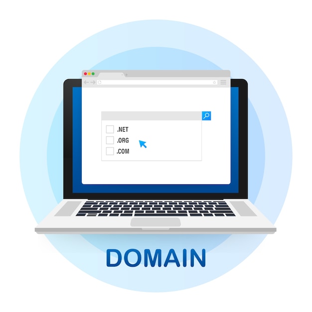 Buying web domains concept