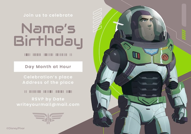 Buzz Lightyear Birthday Invitation