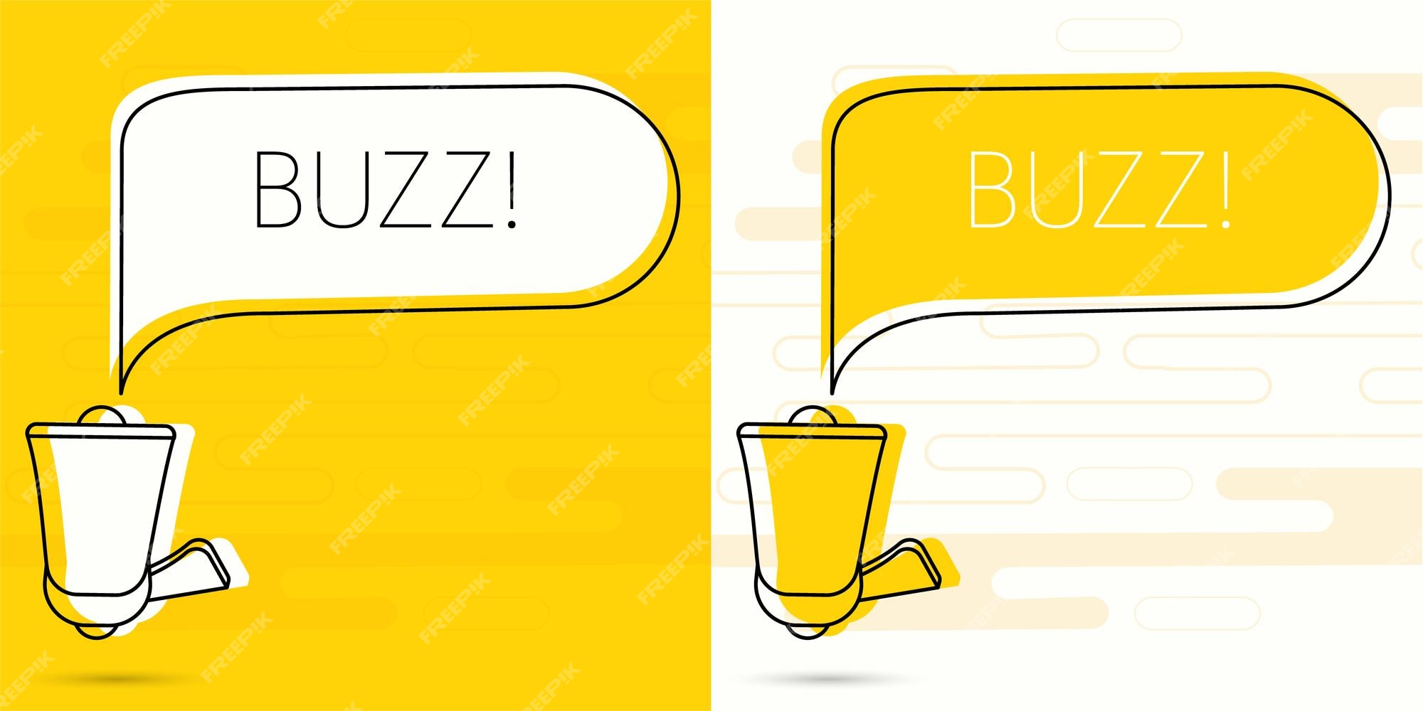 Premium Vector  Buzz megaphone and colorful yellow speech bubble