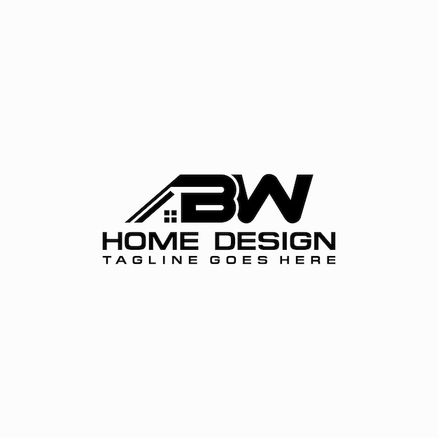 BW initial home or real estate logo vector design