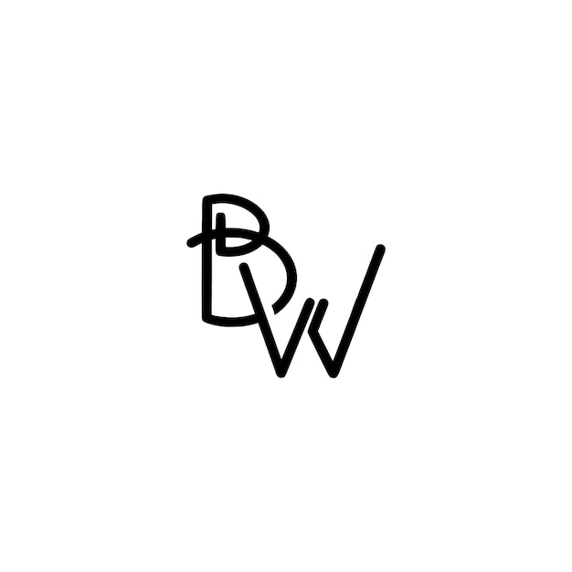 Vector bw monogram logo design letter text name symbol monochrome logotype alphabet character simple logo