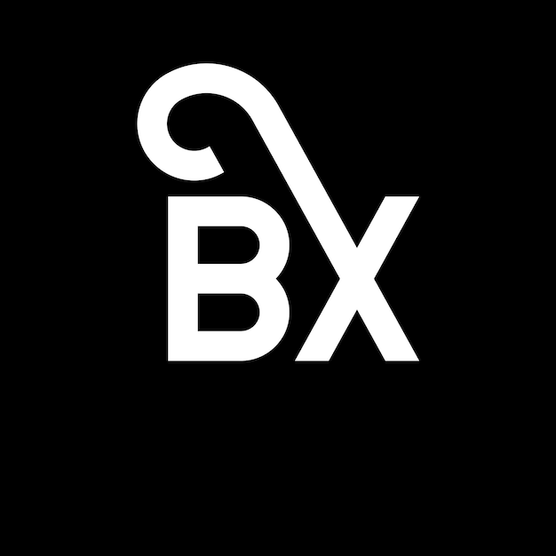 Вектор bx дизайн логотипа с буквами на черном фоне bx творческие инициалы концепция логотипа буквы bx дизайн буквы bx дизайн белых букв на черном фонде b x b x логотип