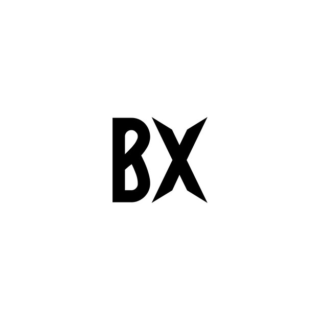 BX monogram logo design letter text name symbol monochrome logotype alphabet character simple logo