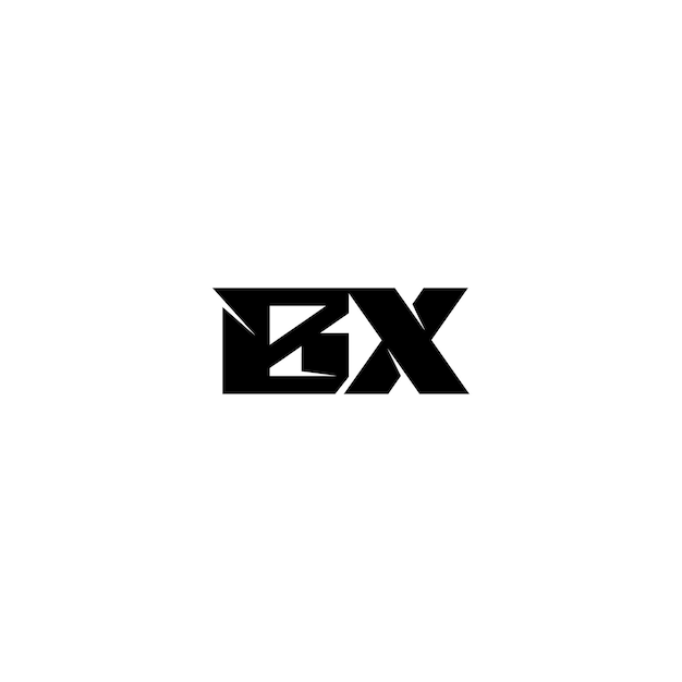 BX monogram logo design letter text name symbol monochrome logotype alphabet character simple logo