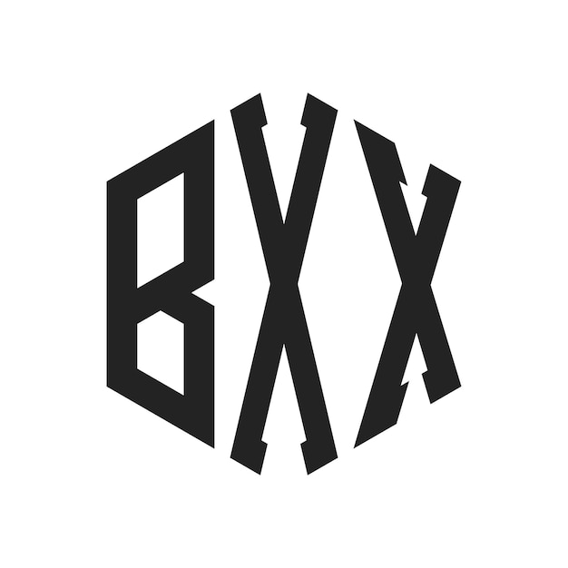 BXX Logo Design Initial Letter BXX Monogram Logo using Hexagon shape