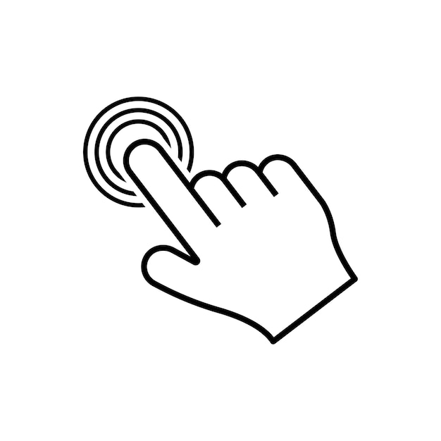 By clicking the finger icon the hand points to the vector Pointer click Cursor arrow icon Clicking a computer mouse