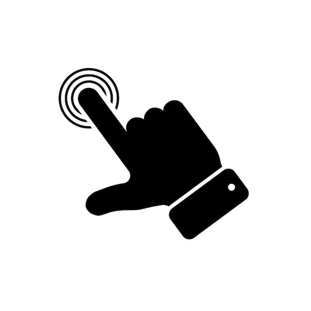 By clicking the finger icon the hand points to the vector Pointer click Cursor arrow icon Clicking a computer mouse