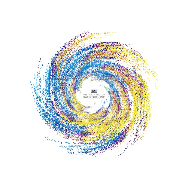 Dalle particelle di colore le particelle costituiscono uno sfondo a spirale astratto