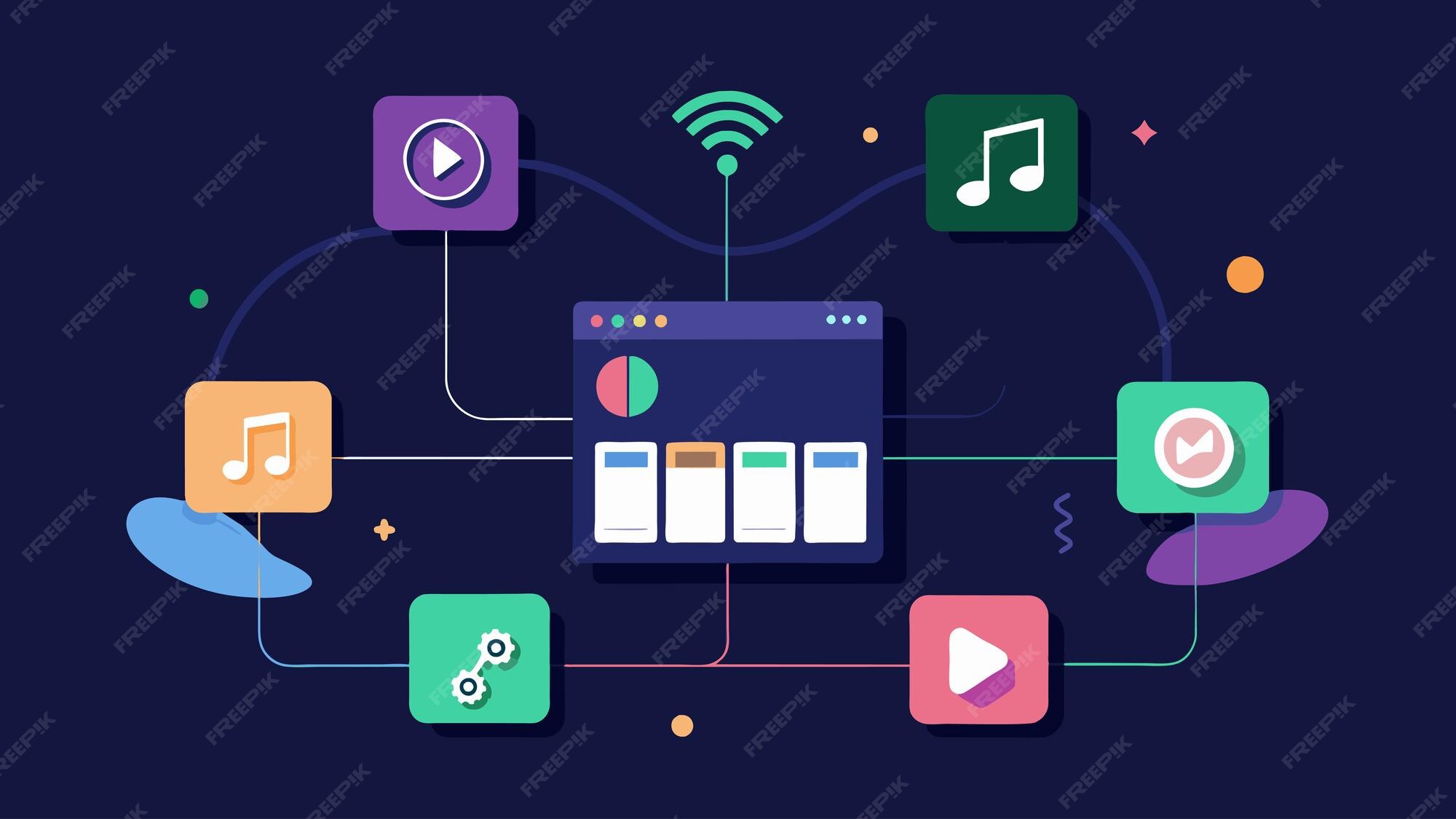 Premium Vector | By tracking the time of day and location of listeners ...