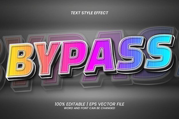 Bypass Text Effect Editable 3D Style