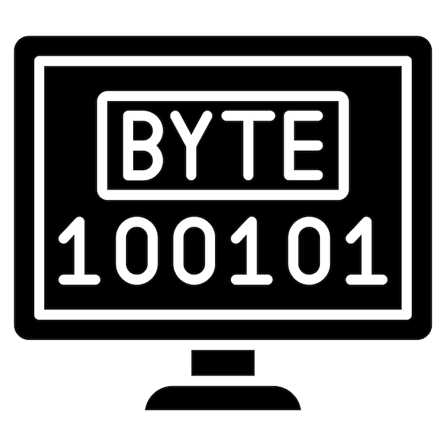 Byte Glyph Solid Black Illustration