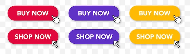 Vector byy now shop now button online shopping click here xdweb design elements vector illustration