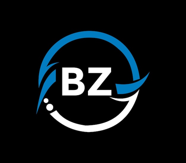 Vettore design del logo della lettera bz con un logo a forma di cerchio bz e design del logo a forma di cubo bz monogramma busine