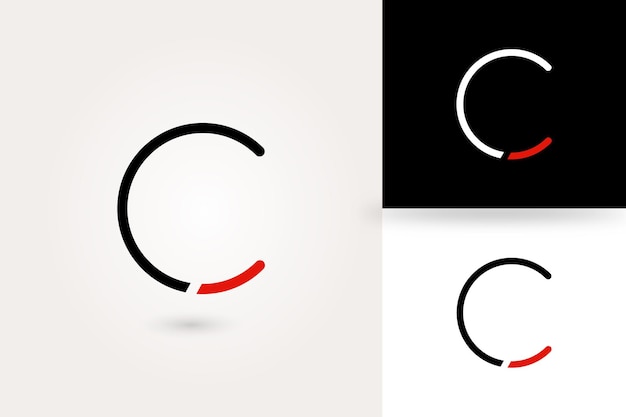 C brief logo en alfabet ontwerpsjabloon