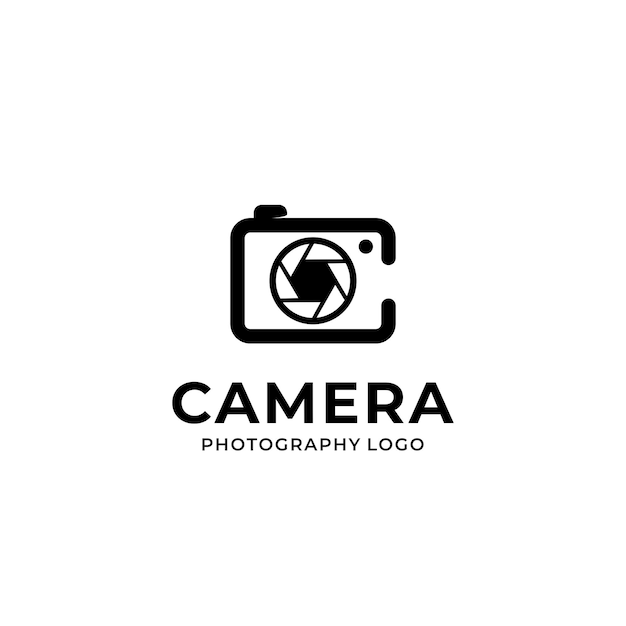 Vettore c design del logo per la fotografia della fotocamera