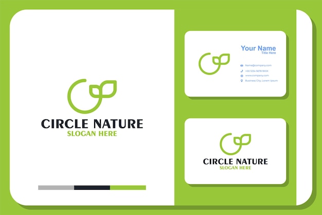 Vettore design del logo della natura del cerchio c e biglietto da visita