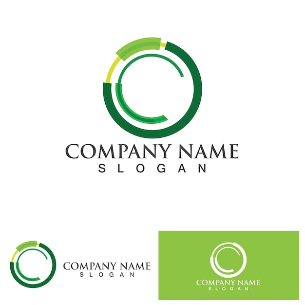 C circle ring logo template vector icon