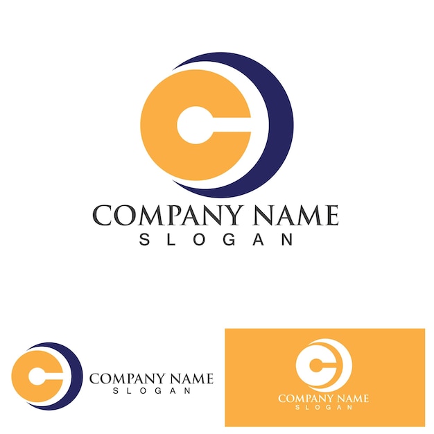 C cirkel ring logo sjabloon vector pictogram