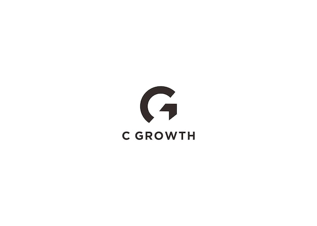 c growth logo design vector illustration