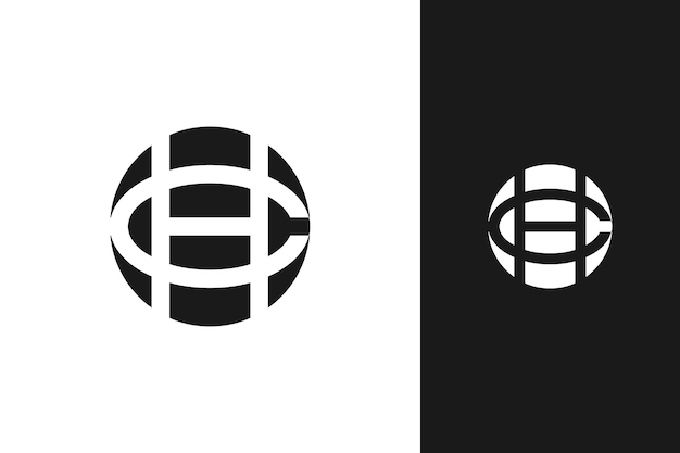 c h letter monogram logo design