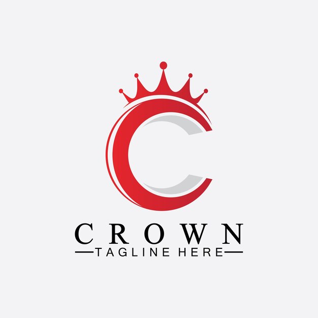 C initial Crown logo designs vector illustration design