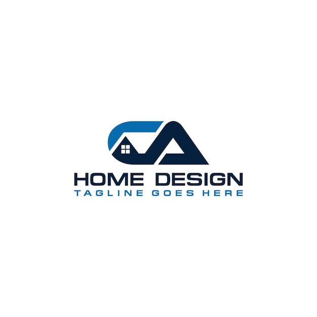 Vector c a initial home or real estate logo vector design