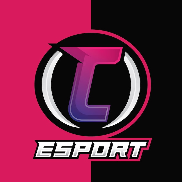 C 이니셜 모노그램 Esport 및 게이머 팀 로고 일러스트레이션 디자인 마스코트 esport 로고 디자인