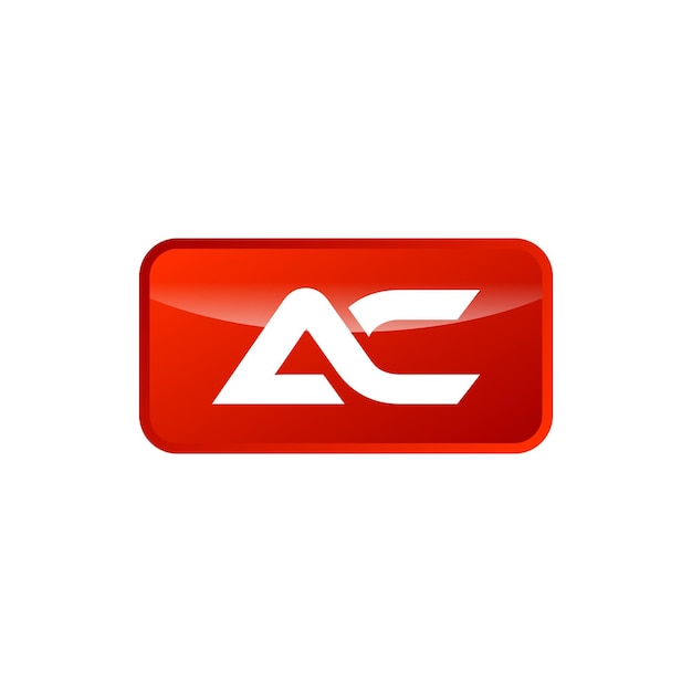Шаблон логотипа в форме прямоугольника AC Initial Letter