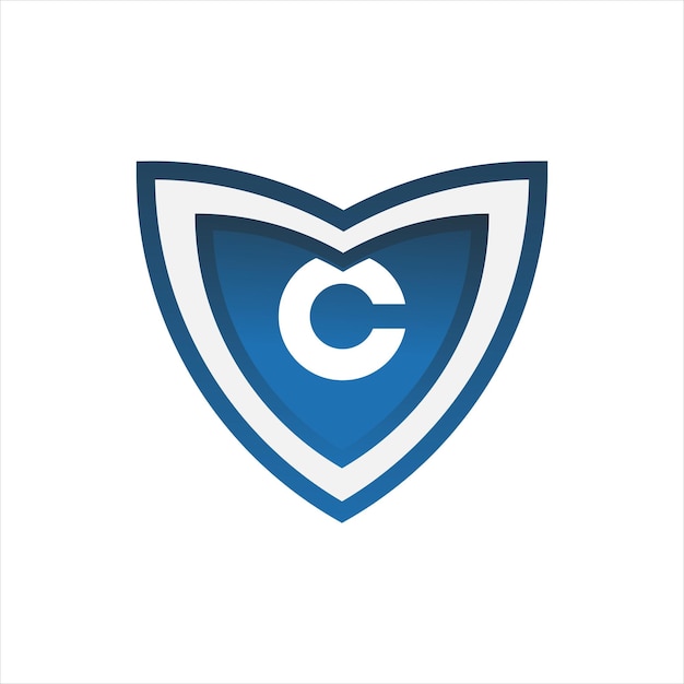 C initial triangle circle shield blue