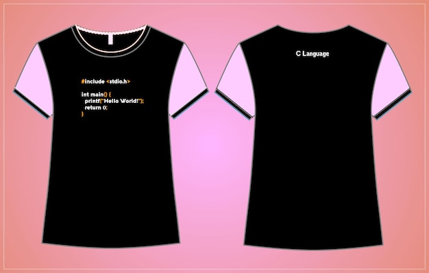 Vector c language tshirt design or basic coding tshirt design or programmer coder tshirt design