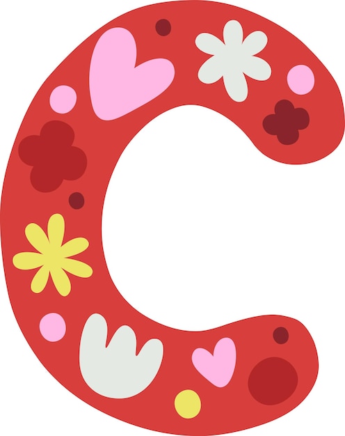 C Letter Floral Alphabet