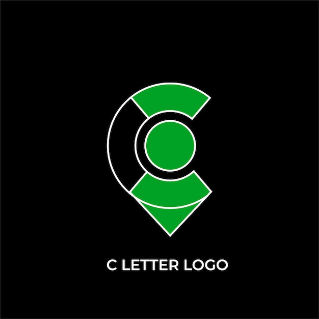 Vector c letter green illustration vector location logo