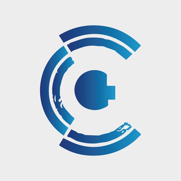C 文字ロゴ グラデーション カラフルなデザイン イラスト ロゴ テンプレート デザイン フラット文字 c ロゴ テンプレート