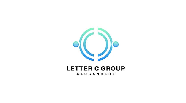 C letter logo gradient colorful