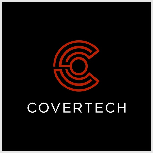 C Letter Logo Icon Design Template Technology Abstract Lijnverbinding Cirkel Vector Logotipe