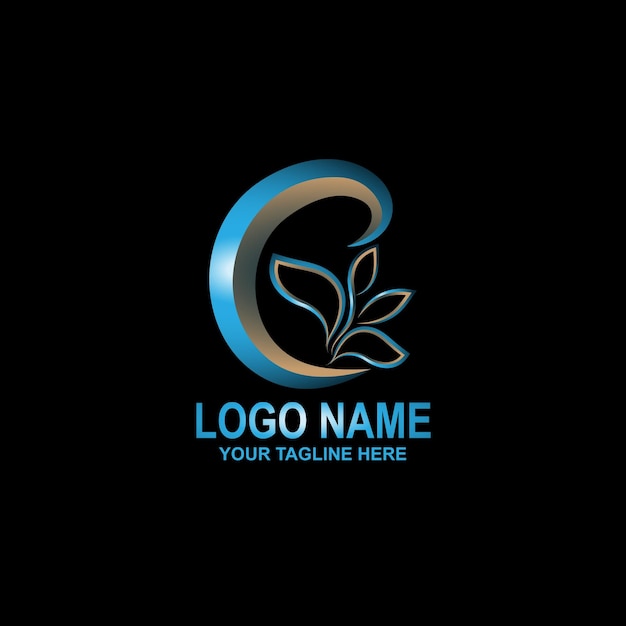 C letter logo template design