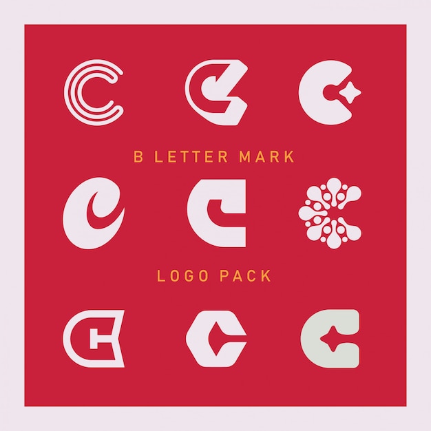 Vector c letter mark logo pack