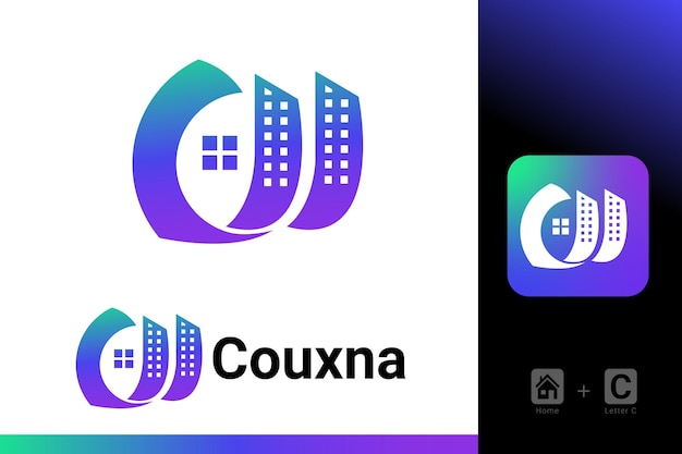 Буква C современная недвижимость шаблон логотипа брендинга