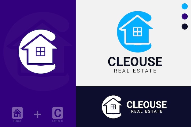 C letter modern real estate building logo design template