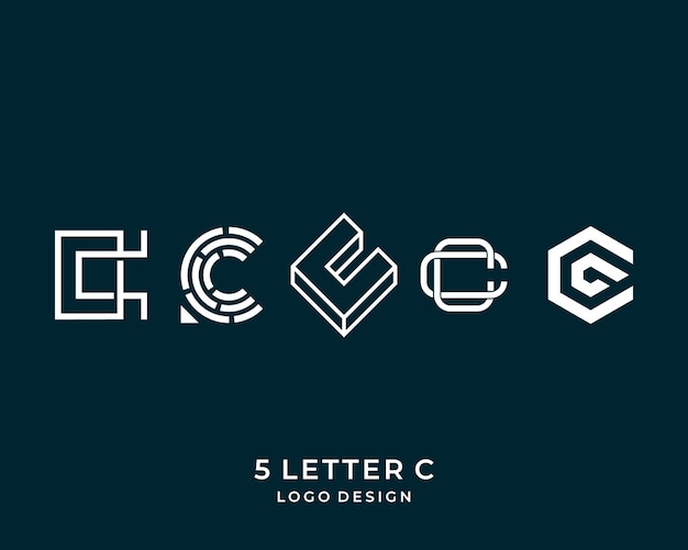 C lettera monogramma forma geometrica logo design.