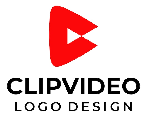 C letter monogram video play logo design.