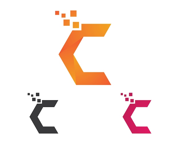 C Letter Pixel art design