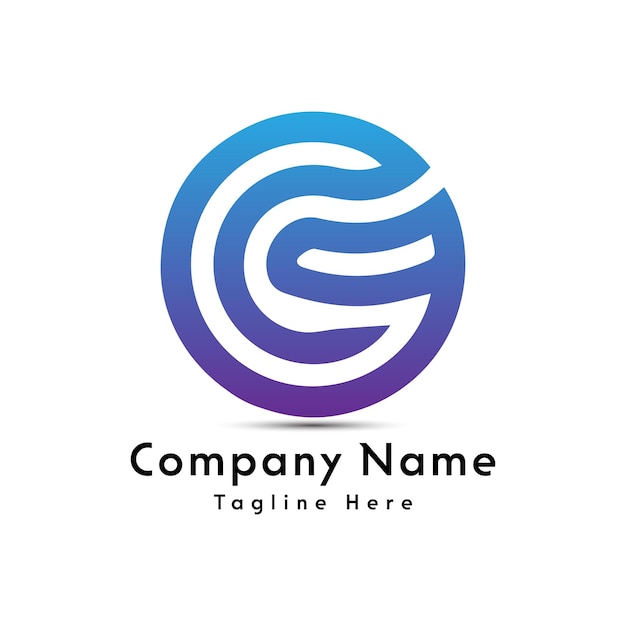 C letter round wave shape creative logo design