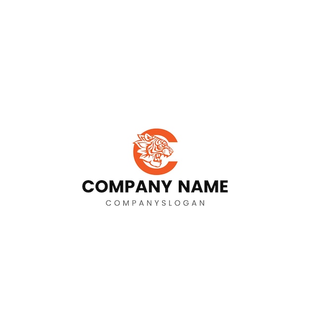 Вектор Логотип тигра с буквой c