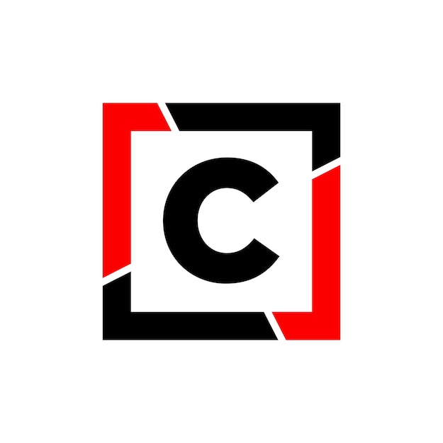 赤黒枠モノグラム C 会社アイコン付き C 文字