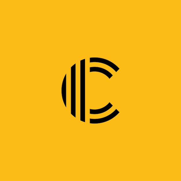 Дизайн логотипа C и шаблон Креативные инициалы значка C на основе букв в векторе