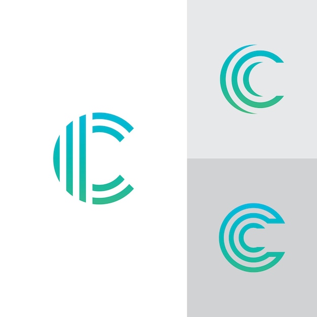 C logo design e modello creative c icona iniziali basate su lettere in vettoriale