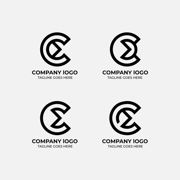 Vector c logo set flat design template collection