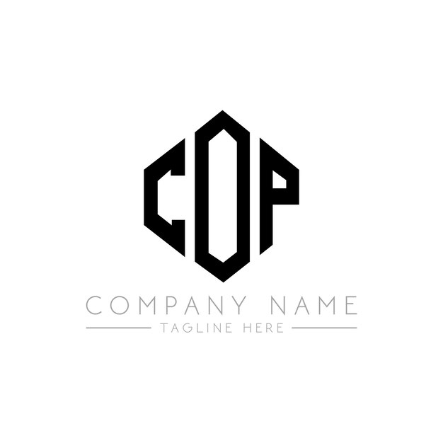 C.O.P. letter logo ontwerp met veelhoek vorm C. O.P. veelhoek en kubus vorm logo ontwerp C. O.P. zeshoek vector logo sjabloon witte en zwarte kleuren C. o.P. monogram bedrijf en onroerend goed logo